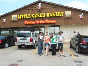 Group picture in front of Little Czech Bakery