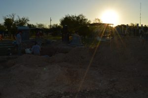 Sun rise at the cemetery
