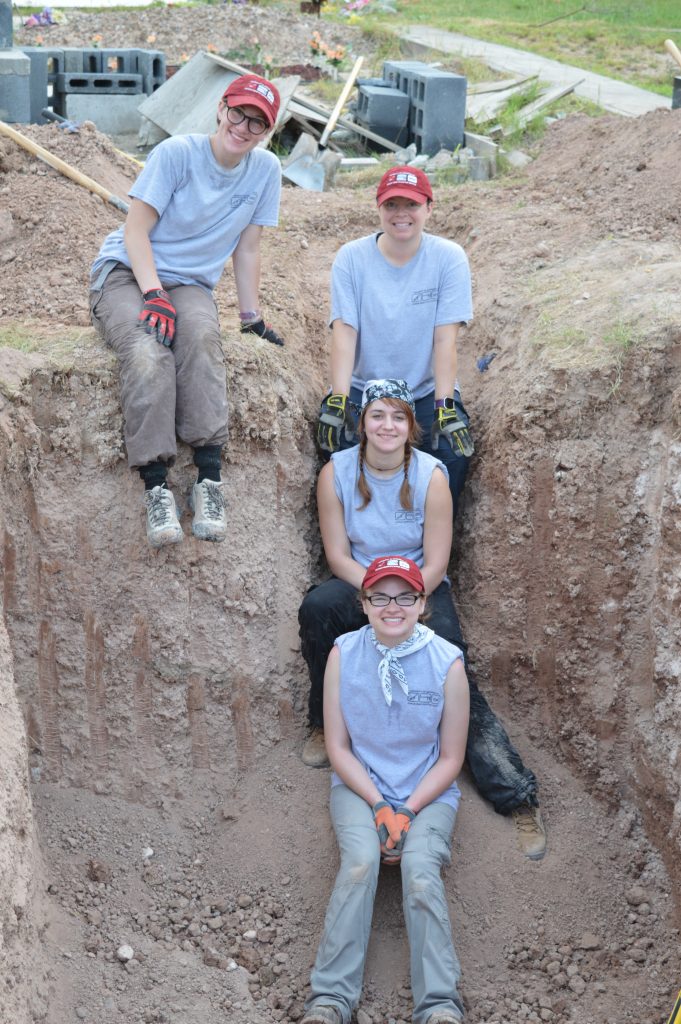 Group photo on our woman-made steps