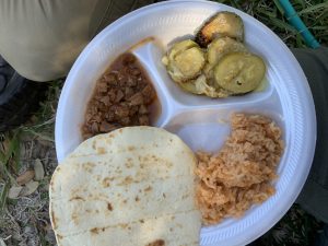 My lunch provided by a local family.