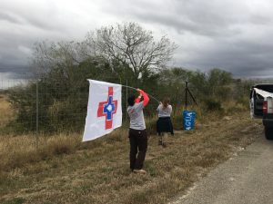 Angela and I repairing a water station 