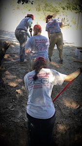 Team members digging