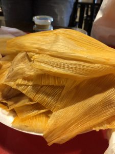 Husks of 15+ tamales eaten by us