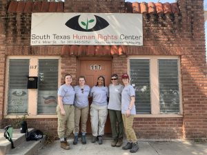 The team outside the South Texas Human Rights Center
