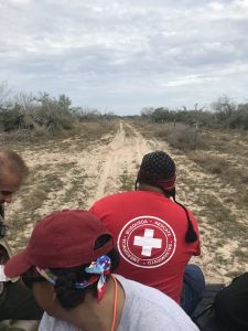 (My view from the back of the pick-up truck: Alba, Rafael, and his team member) 