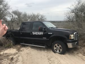 Don's truck stuck in the sand