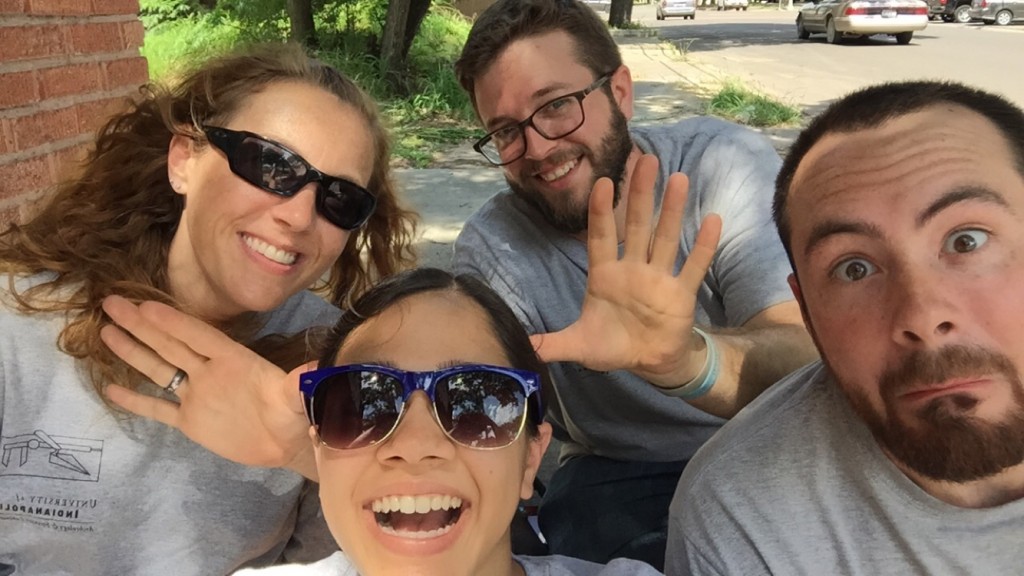 Fun group photo of members smiling and making fun faces 