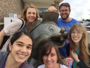 Beyond Borders Team Members in a group photo with Buc-ee the Beaver