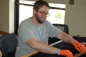 Team member Justin performing skeletal analysis 