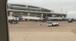 Luggage sitting on a tarmac