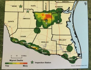 Migrant activity map of South Texas.