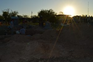 Sun rise at the cemetery.