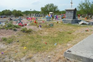 UIndy's first excavation area in the cemetery.