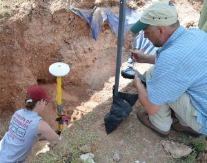 Dr. Herman and Leann mapping in burial corners.