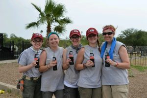 Team photo with glass bottle Cokes.