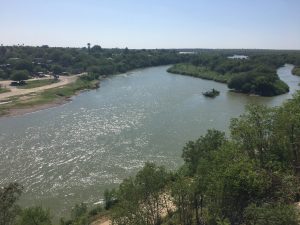 Overlook of the Rio Grande River into Mexico.