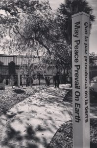 A Peace Pole in Brownsville.