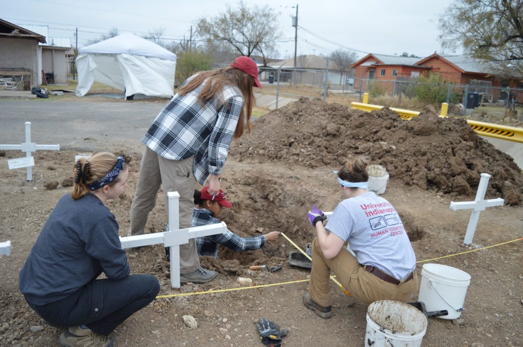 Team members mapping at the cemetery 