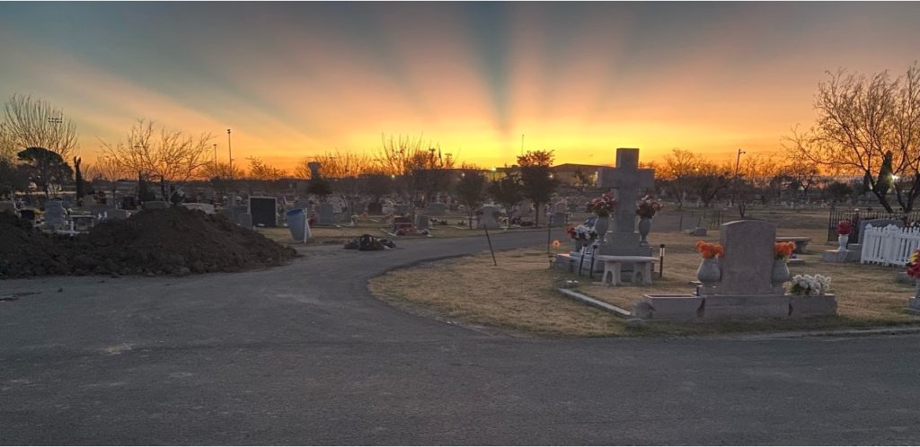 Sunrise at the cemetery