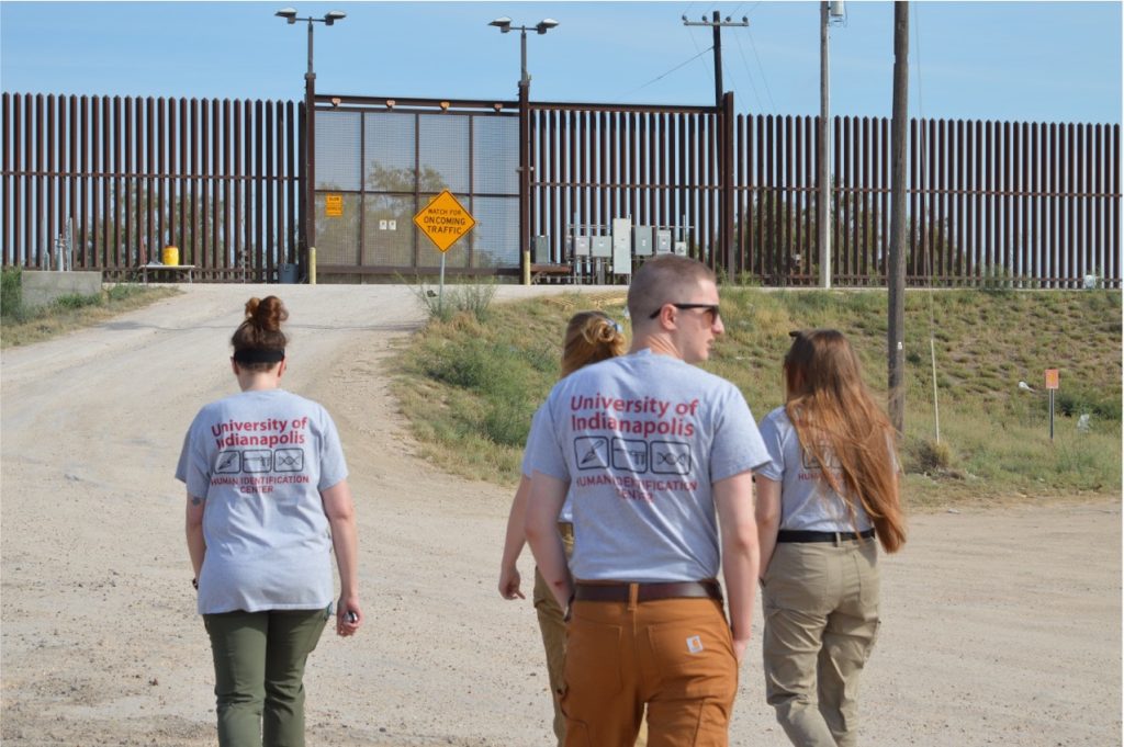 The team walking towards the USA Mexico Border