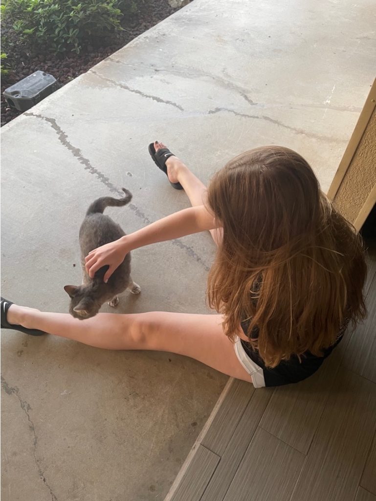 Olivia and Dusty the cat