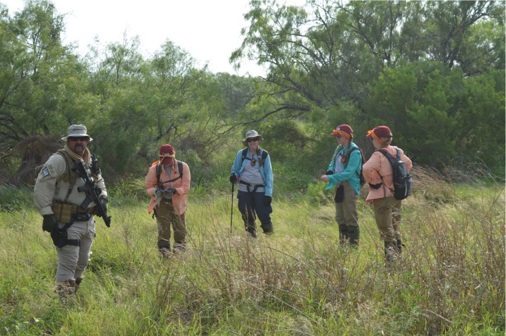 The team taking a break during a search