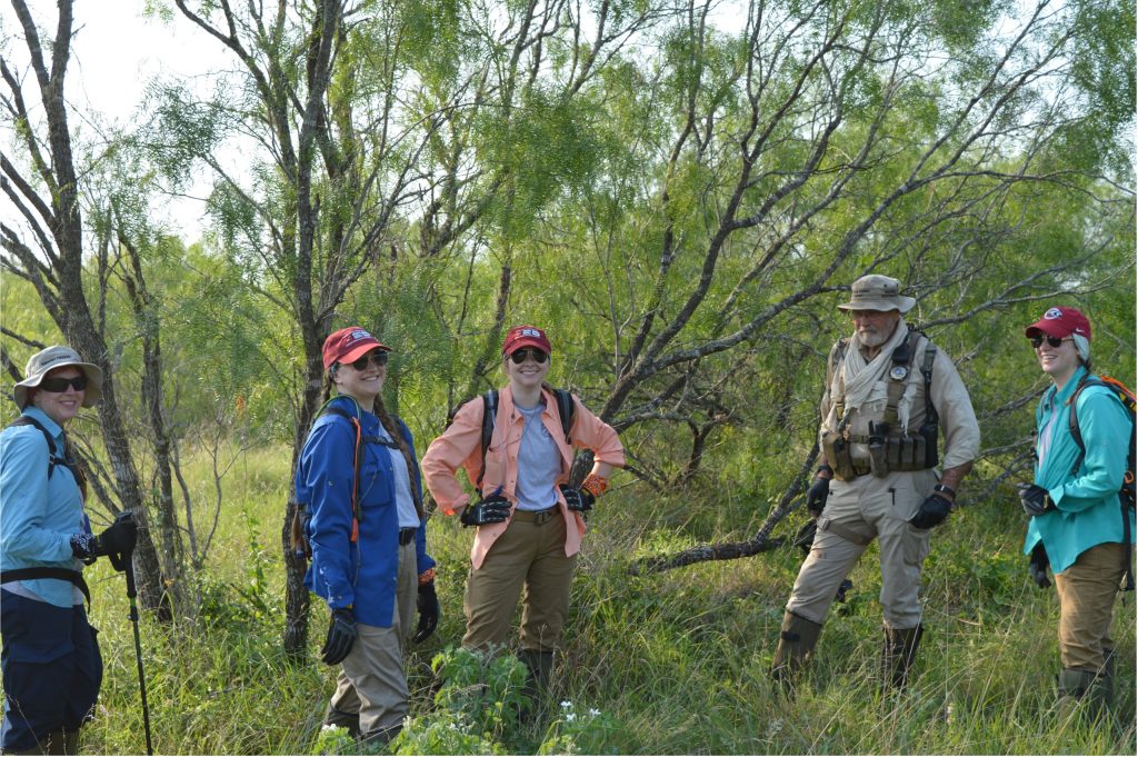 Team members taking a break on a search