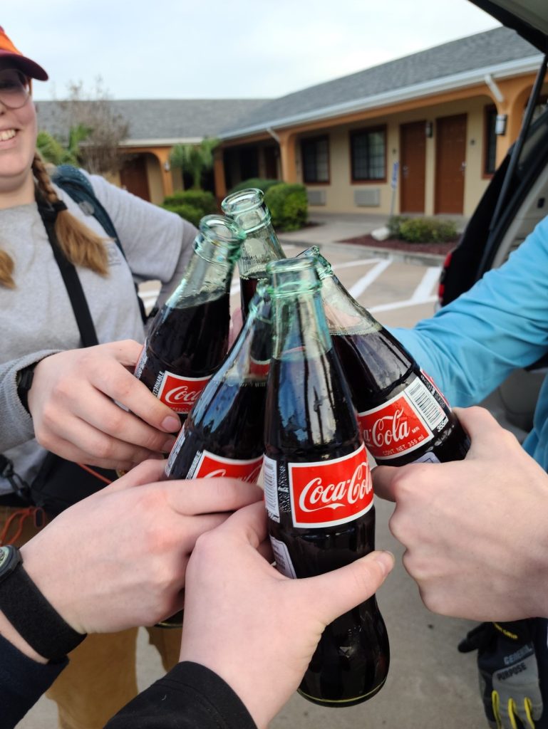 Toasting our authentic Mexican cokes celebrating our last day in the field.