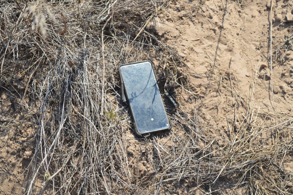 Android phone on the ground