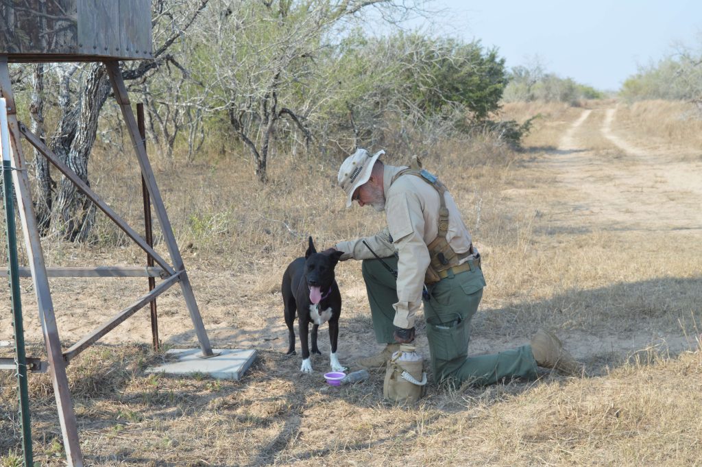 Don takes a knee to give Socks some water