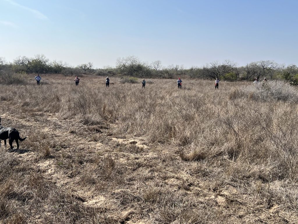 The Beyond Borders 2026 Team lined up to begin conducting a line search