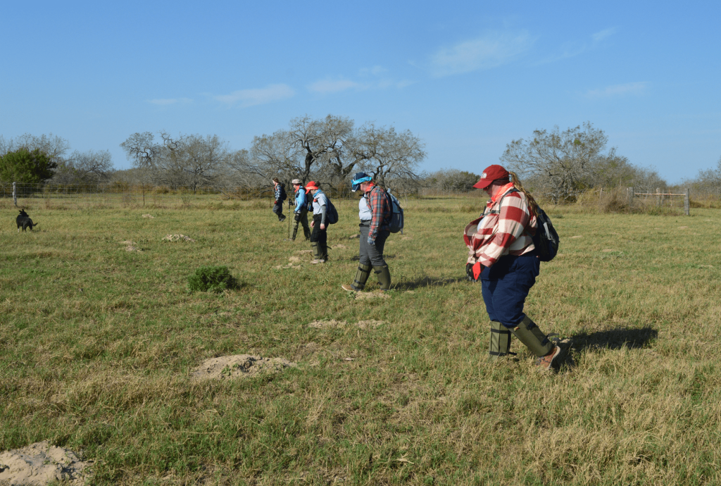 The team during a line search.