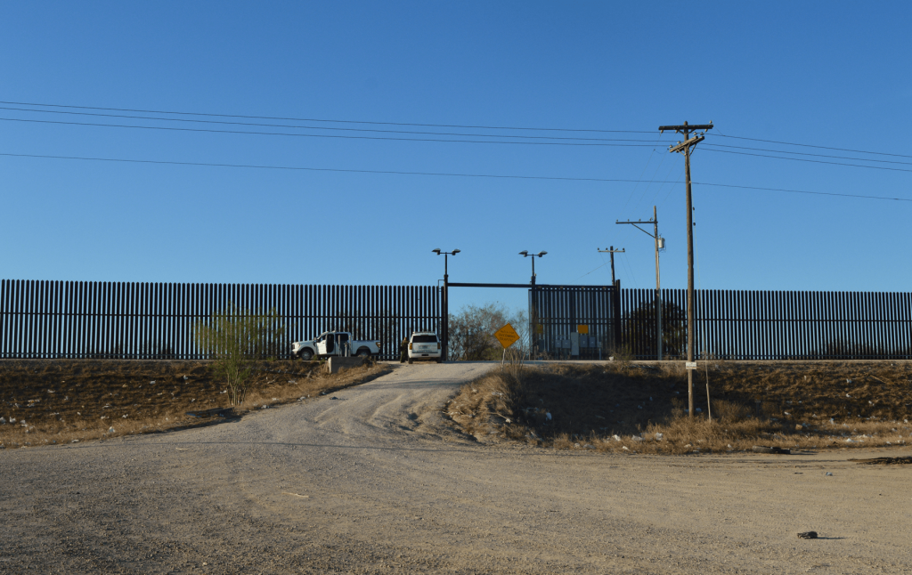 The wall between the US and Mexico.