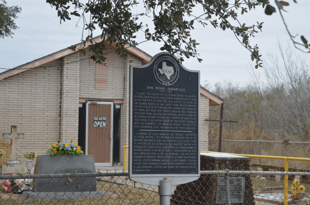 The outside of the Don Pedrito Jaramillo Shrine.